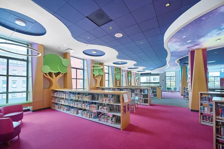 Colorful Ceiling in School Library